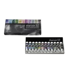 Kusakabe Artist Watercolor 12 Granulating Charcoal Colors 10ml Set Japan NEW