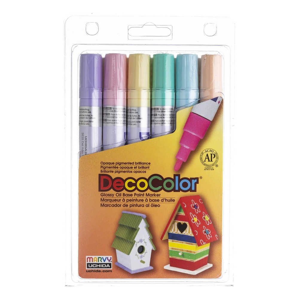 Marvy DecoColor Glossy Oil Based Permanent Paint Marker Chisel Tip Pen