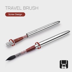 Squirrel Hair Travel Watercolor Brushes, 3pcs Natural Soft Squirrel Mop Round…