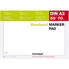 Transotype Bleedproof Marker Pad A4 & A3 – White Paper Sketch Book 50 Sheets
