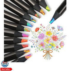Art Supplies for Kids Teens Adults, 12 Rainbow Pencils Drawing Supplies, Jumb…
