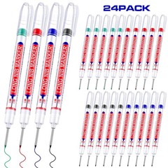 24 Pieces Deep Hole Marker Pens 20 Mm Deep Drill Hole Long Nib Marker Multi
