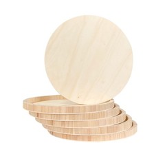 6 Pack 14 Inch Round Wood Canvas Panels Unfinished 14 in, bright light wood