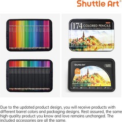 174 Colored Pencils, Soft Core Color Pencil Set for Adult Coloring Books Artist