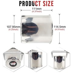 4 PCS 4.25 in Stainless Steel Trailer 4.25″ Center Hole, 4.37″ Height Chrome