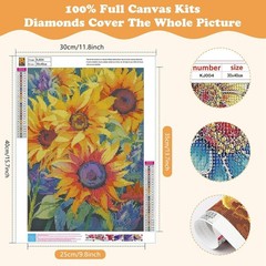 NebuIuxe Sunflower Diamond Painting Kit, Colorful Floral DIY Craft, Art Kits …