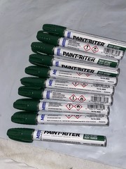 Qty 10 Markal Paint-Riter Green Liquid Paint Markers #96826