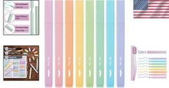 Aesthetic No Bleed Pastel Highlighters 8 Pack with Chisel Tip for Bright Notes