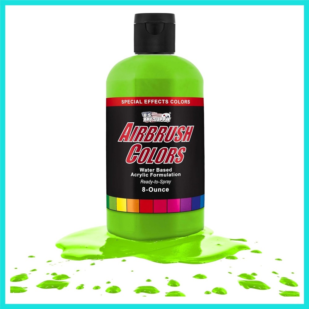 Neon Green Acrylic Special Effects Airbrush Paint – 8oz Ready to Spray Air Br…