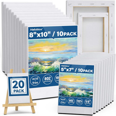 Professional Stretched Canvas for Painting with 8X10 Inch, 5X7 Inch (10 of Each)