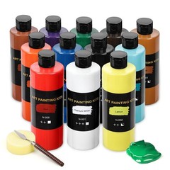 12 Colors Acrylic Paint Set 500ml Large Bottles for Art Supplies, Non-Toxic