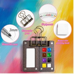 Mini Watercolor Kit, Mini Watercolor Paint Set, with 8 Grid Wood Paint Palett…