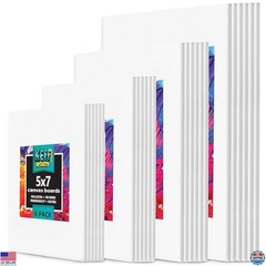 24-Pack Canvas Boards for Painting – 5×7, 8×10, 9×12, 11×14, 100% Cotton