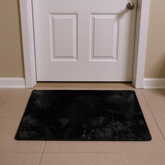 3′ X 5′ Black Faux Fur Area Rug