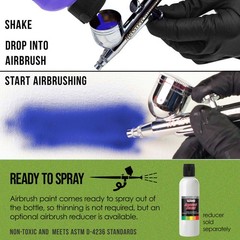 US Art Supply 8-Ounce Special Effects Bright Green Pearl Airbrush Paint