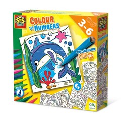 SES Creative 14690 – Colour by number – Triangular Grip colouring pens, 6 large