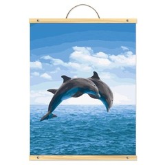 NIB Artist’s Loft Dolphin Paint-by-Number Kit 16”x20” Intermediate Level 43 Pc