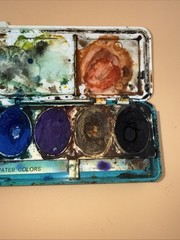 Vintage Artista Water Colors 8ct OVAL Pans Binney Smith USA Used. #080 No Brush