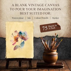 NomadCraftsCo. Blank Vintage Handmade Deckled Edge Paper | 75 Sheets of Recyc…