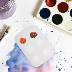 2 Pcs Portable Watercolor Paint Tray Palette Pan Oil Mixing Palettes