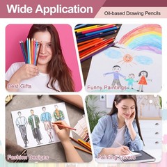 8PCS Colored Pencils Set, Wooden Oil Based Colored Drawing Pencil, Pale Blue