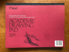 NOS Academie Drawing Pads 12″x9″ 24 sheets Mead- good for Drawing Classes!