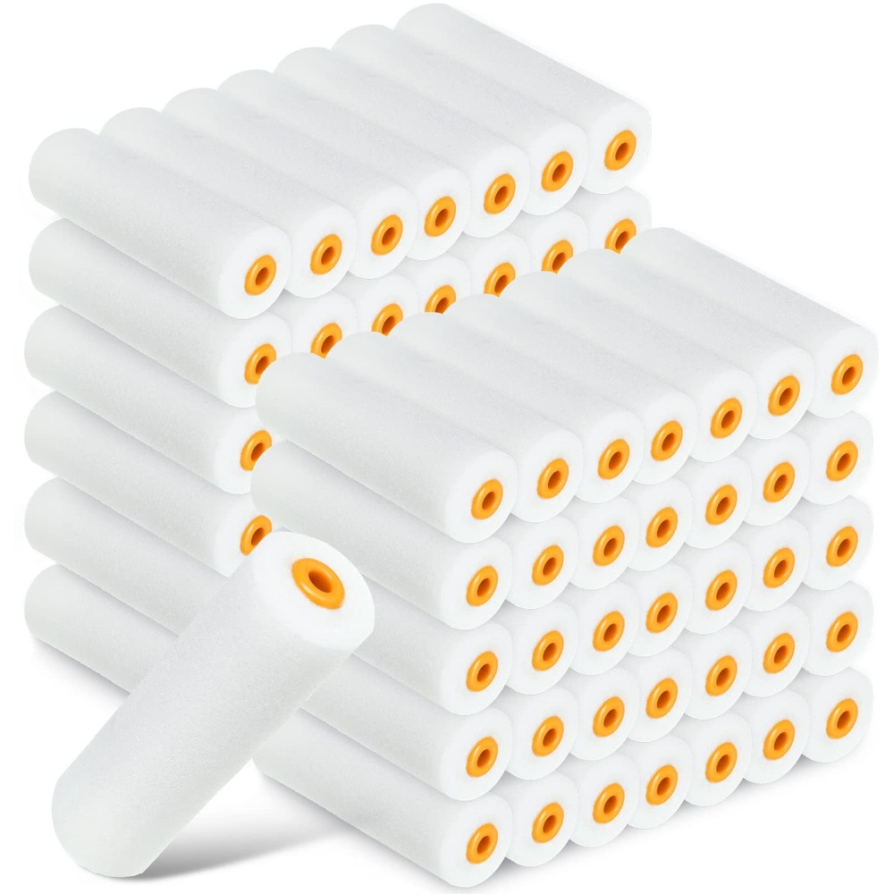 120 Pcs 4 Inch Foam Paint Roller Mini High Density 4 Inch, White