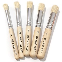 Auhoahsil Stencil Brushes Set, 5 Pcs Natural Bristle Wooden Handle Template B…