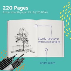 Hardcover Sketch Book 2 Pack Drawing Books 5.5″ X 8″ Sketchbooks, 110 Sheets Har
