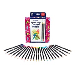 New Crayola 24ct Blend and Shade Colored Pencils with Decorative Box (68-2126)