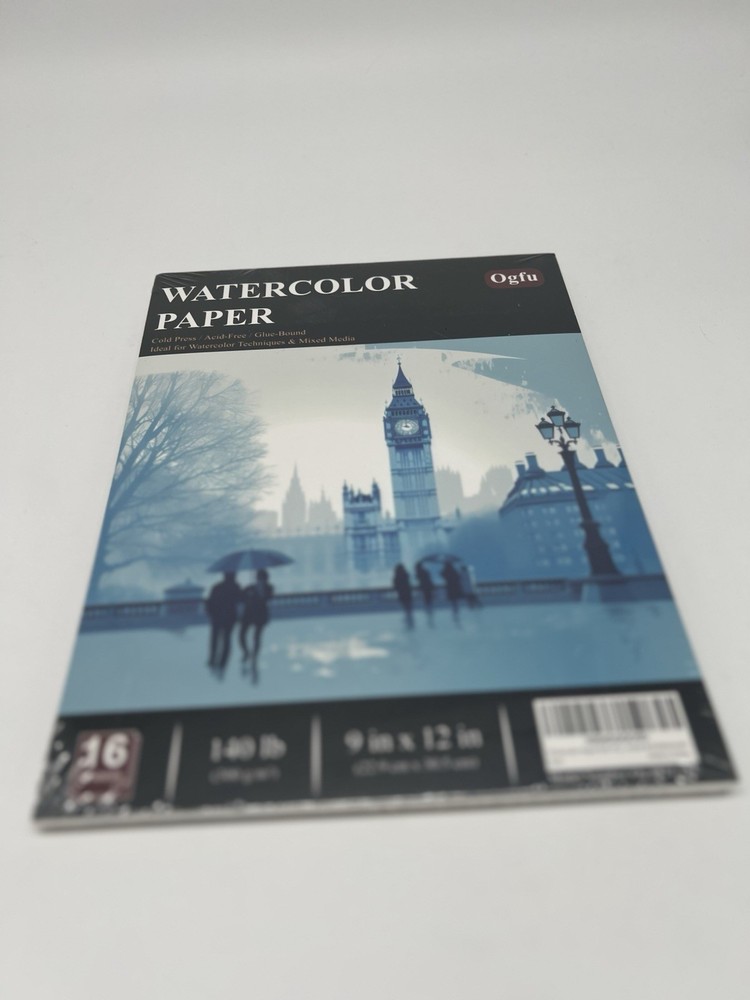 Ogfu 9″x12″ 16 Sheets 140lb Artist Series Block Watercolor Paper Pad