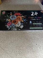 TBC 24 Color Acrylic Dual Tip Markers for Multi-Surface
