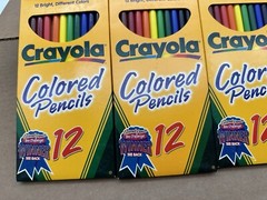 Lot of 4 Boxes Crayola Pre-sharpened Colored Pencils – 12 Count Each – NEW