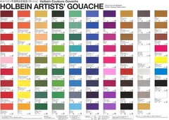 5ml Holbein Opaque (Gouache) Watercolors Paint tubes Set, 18 Colors G704