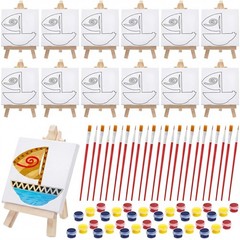 12 Sets Paint Your Own Princess Boat Painting Craft Kits, Luau Party Goodie B…