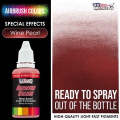 US Art Supply 1-Ounce Special Effects Wine Pearl Airbrush Paint