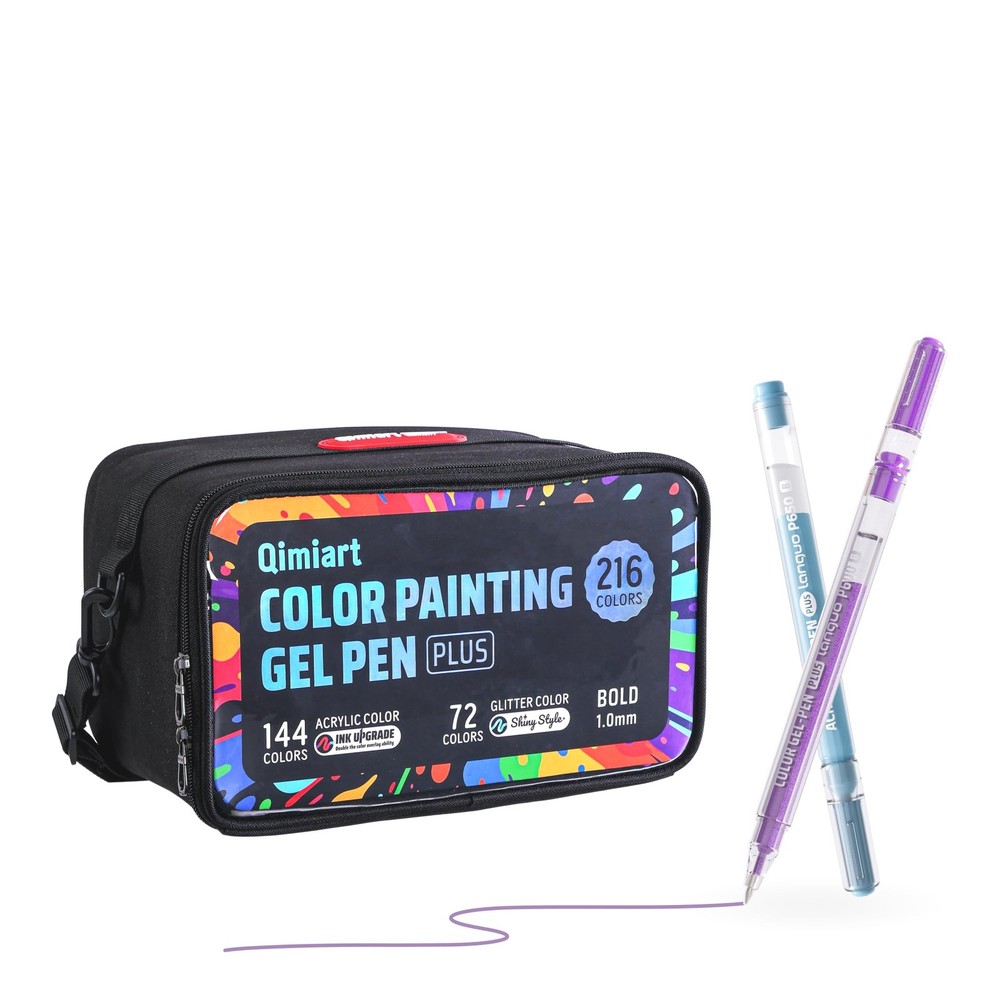 Languo 216 Colors Acrylic Gel Pens with Glitter Gel Pens Set, 144 Acrylic Pai…