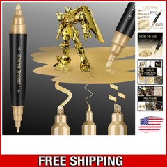 Versatile 1PK Dual Tip Metallic Gold Marker – Perfect for Art, Repairs & Crafts