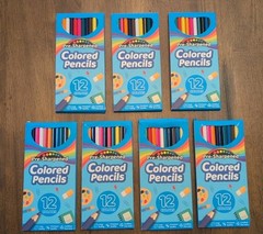 Pre-sharpened Colored Pencils Lot of 7 Non-Toxic Long Lasting 12 Colors Per Box