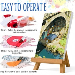 Paint by Numbers Kit for Adults Beginner,Bridge Hole House Paint by Number Kits