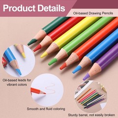 8PCS Colored Pencils Set, Wooden Oil Based Colored Drawing Pencil, Pale Blue