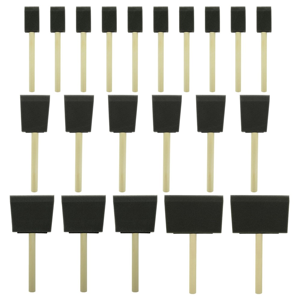 Poly Foam Brushes 21pcs, Sponge Brushes, High Density Foam Paint Brush for Pa…