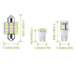 13-Piece Festoon LED Bulb Set for Interior Lighting and License Plates