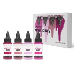 4 PCS 1 Fl Oz 30 ml Acrylic Ink Set, Color Combination 13, Artists, Drawing