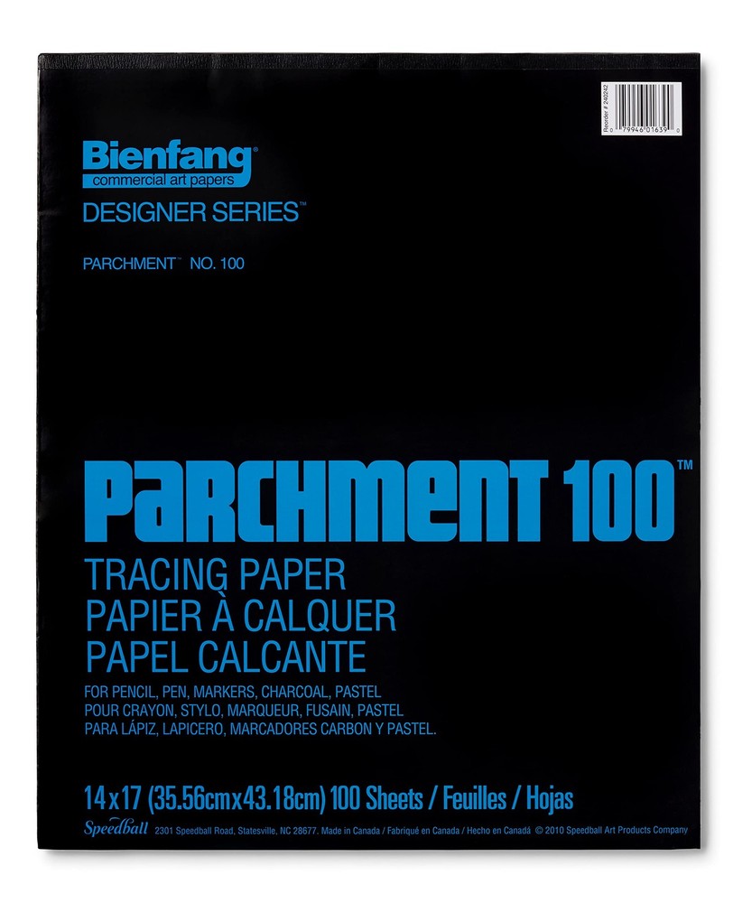 Parchment 100 Tracing Paper Pad, 14″ x 17″, 100 Sheets, 24lb (40gsm) for Penc…