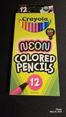 Crayola Neon Colored Pencils limited edition Set 12ct Glow In Black Light rare