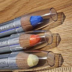 3 Vintage STABILOTONE Schwan Stabilo Fat Color Pencil Red Blue Yellow Set