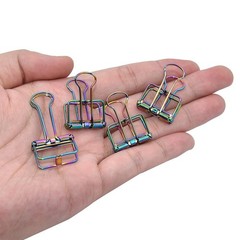 Binder Clips Premium Wire Clips Fancy Rainbow Colors Hollow Paper Clips – Pac…