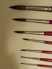 Vintage (1970-80’s) Grumbacher N.Y Series 815 Finest Red Sable Brush, Set Of 6