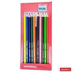 PREMIUM Quality Water Soluble Colouring Pencils + Sharpener + Brush – Pack of 12